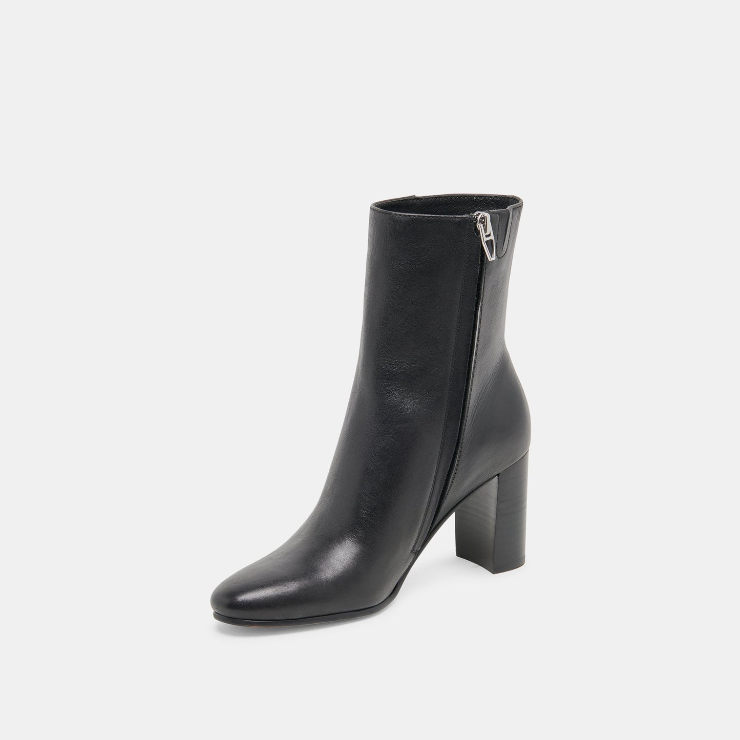 Suzy Wide Black Leather Booties - Dolce Vita