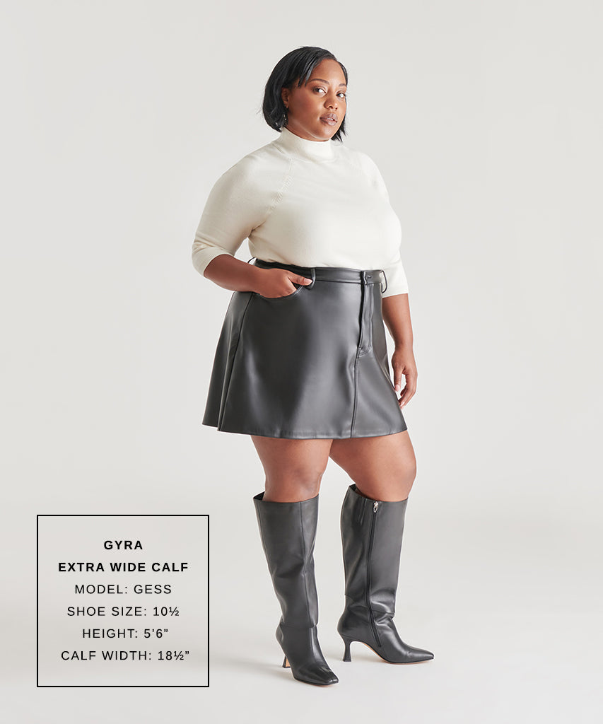Gyra Extra Wide Calf Black Boots - Dolce Vita
