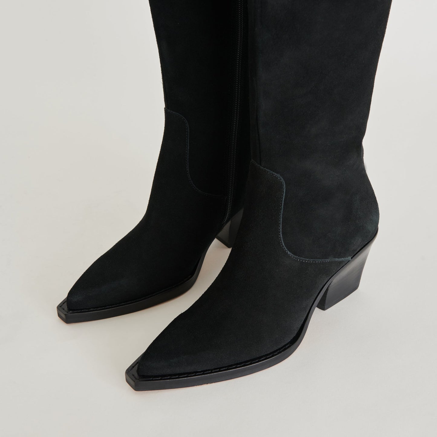 Raj Extra Wide Calf Onyx Suede Boots - Dolce Vita