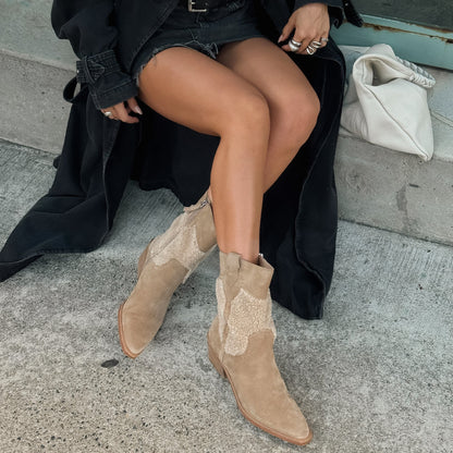 Salil Plush Dk Taupe Suede Boots - Dolce Vita