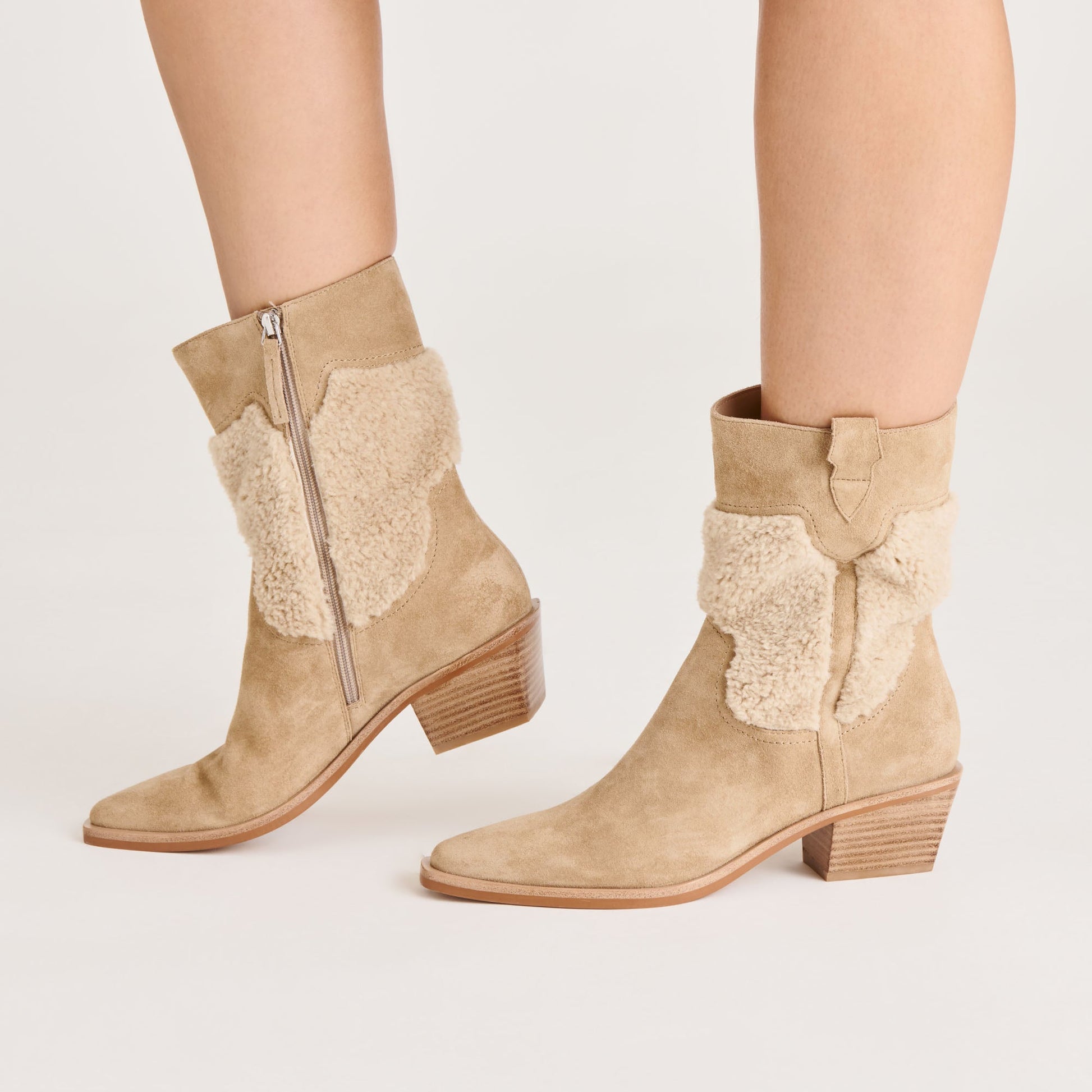 Salil Plush Dk Taupe Suede Boots - Dolce Vita
