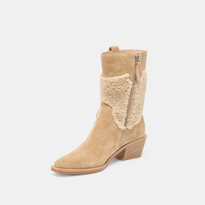 Salil Plush Dk Taupe Suede Boots - Dolce Vita