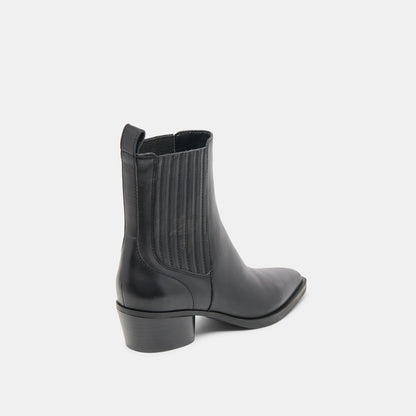 Faint H2O Waterproof Black Leather Booties - Dolce Vita