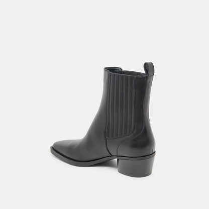 Faint H2O Waterproof Black Leather Booties - Dolce Vita