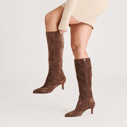 Aldy Dk Brown Suede Boots - Dolce Vita