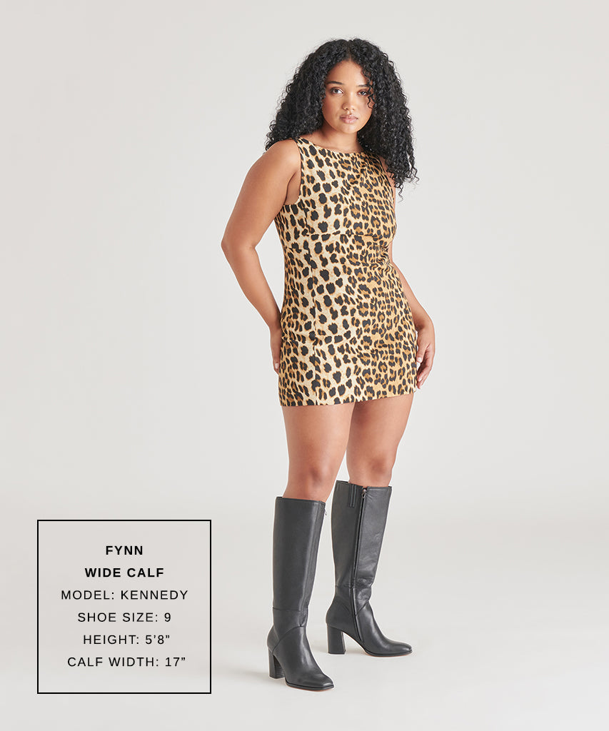 FYNN Wide Calf Boots Onyx Leather - Dolce Vita