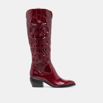 Mirla Oxblood Leather Boots - Dolce Vita