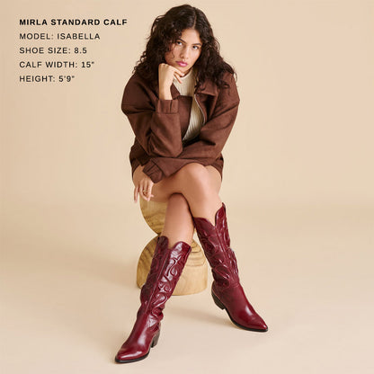 Mirla Oxblood Leather Boots - Dolce Vita