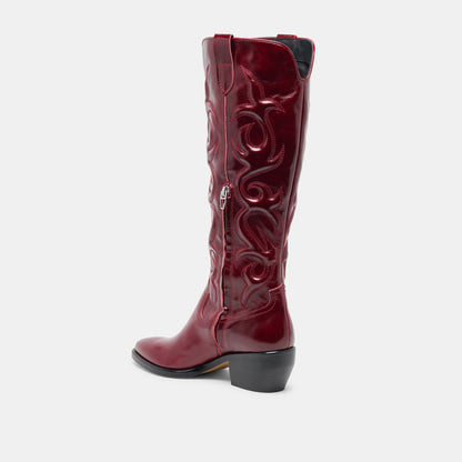 Mirla Oxblood Leather Boots - Dolce Vita