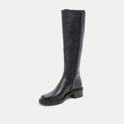 Glory H2O Waterproof Black Leather Wide Calf Boots - Dolce Vita