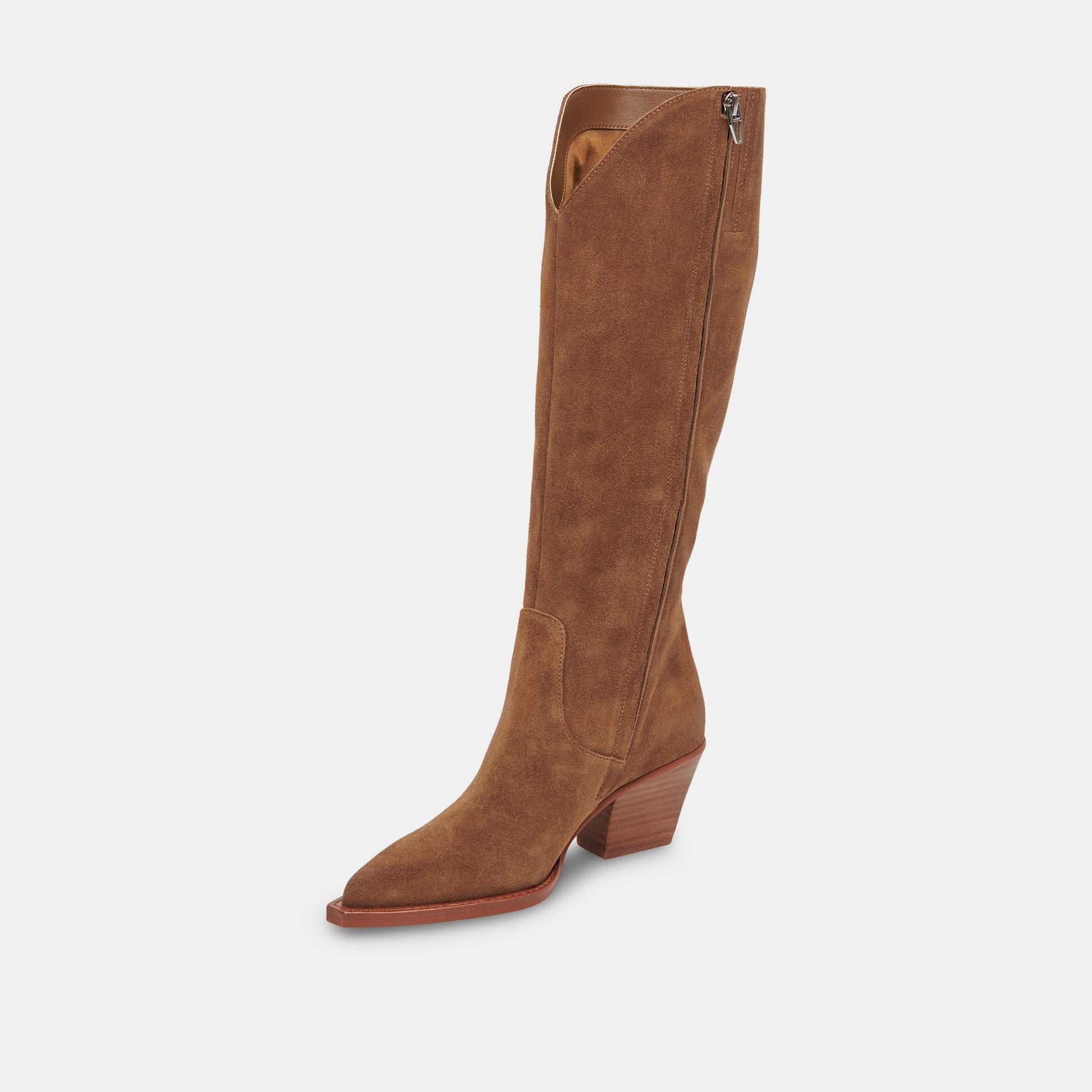 Raj Extra Wide Calf Brown Suede Boots - Dolce Vita
