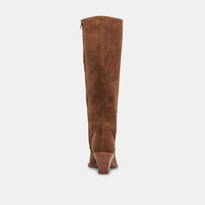 Raj Extra Wide Calf Brown Suede Boots - Dolce Vita
