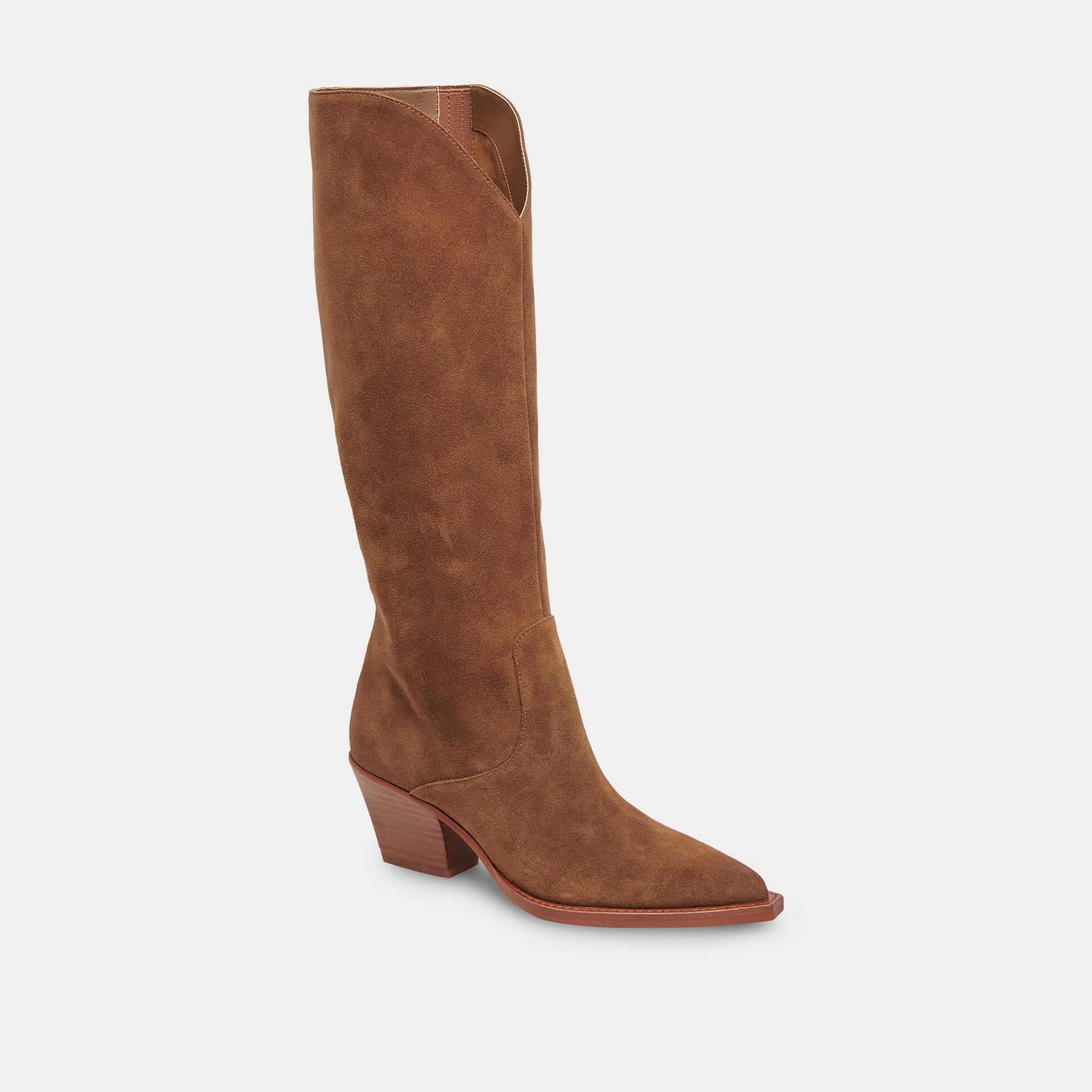 Raj Extra Wide Calf Brown Suede Boots - Dolce Vita