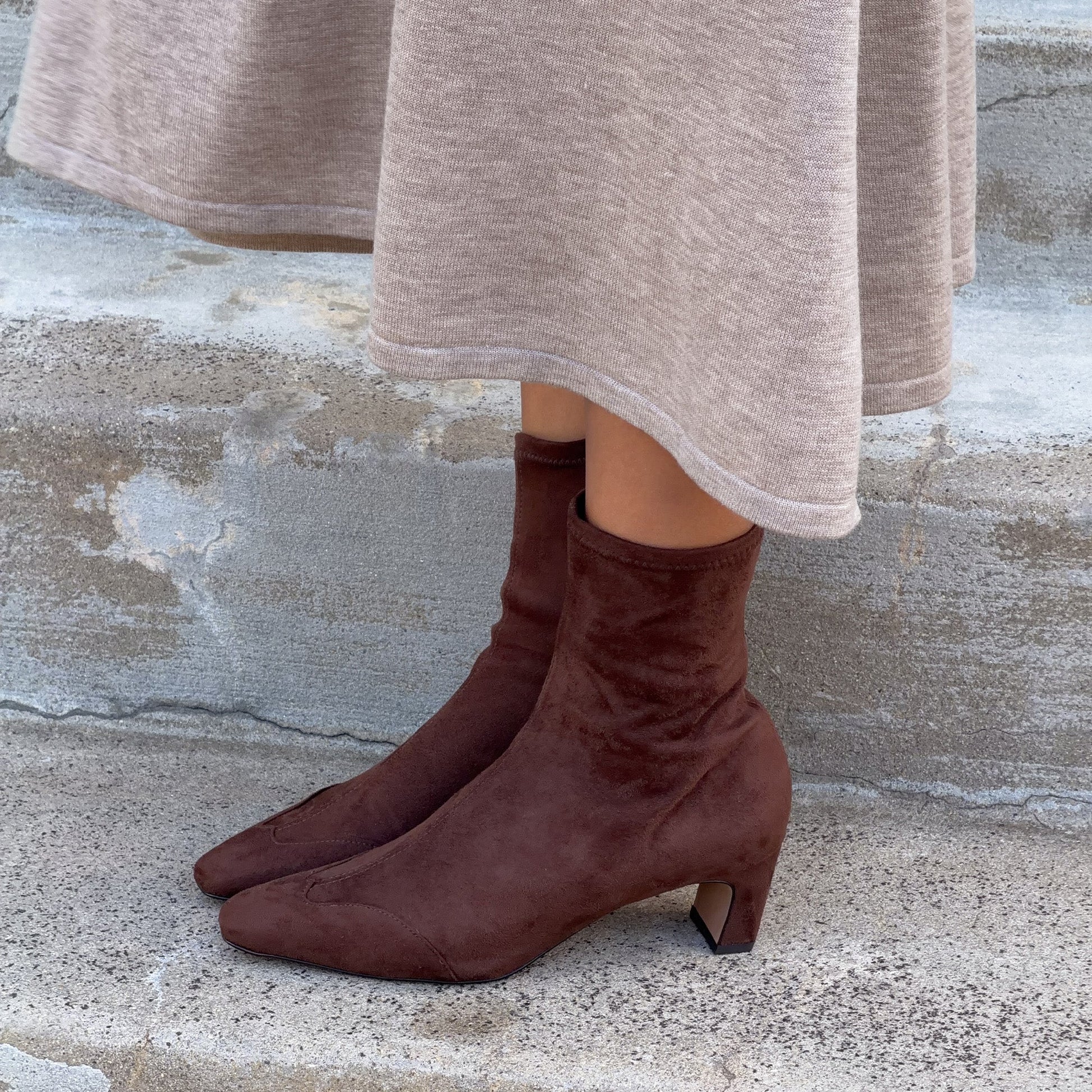 Anika Dk Brown Stella Suede Boots - Dolce Vita