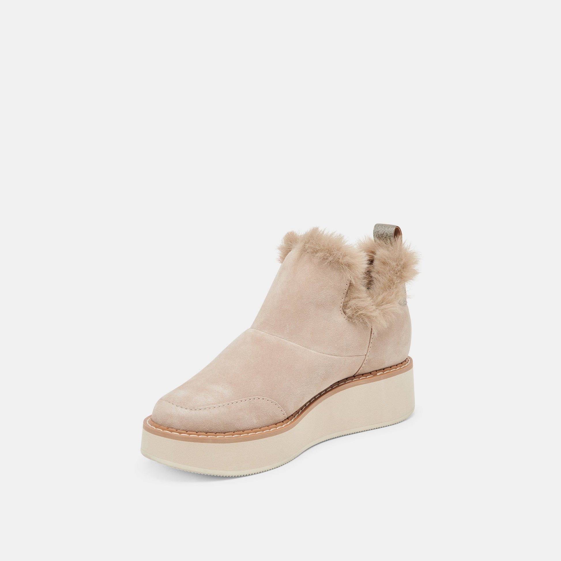ARDY PLUSH H2O BOOTIES TAUPE SUEDE - Dolce Vita