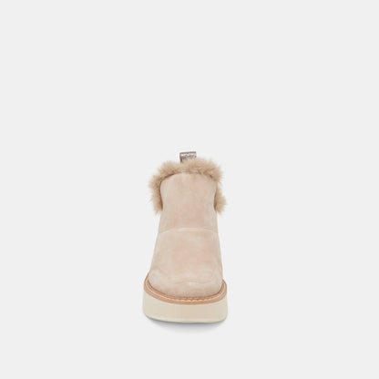ARDY PLUSH H2O BOOTIES TAUPE SUEDE - Dolce Vita