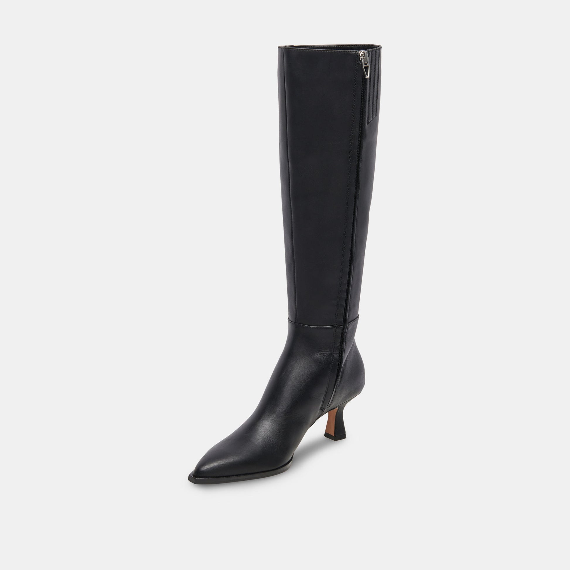 Auggie Black Leather Narrow Calf Boots - Dolce Vita