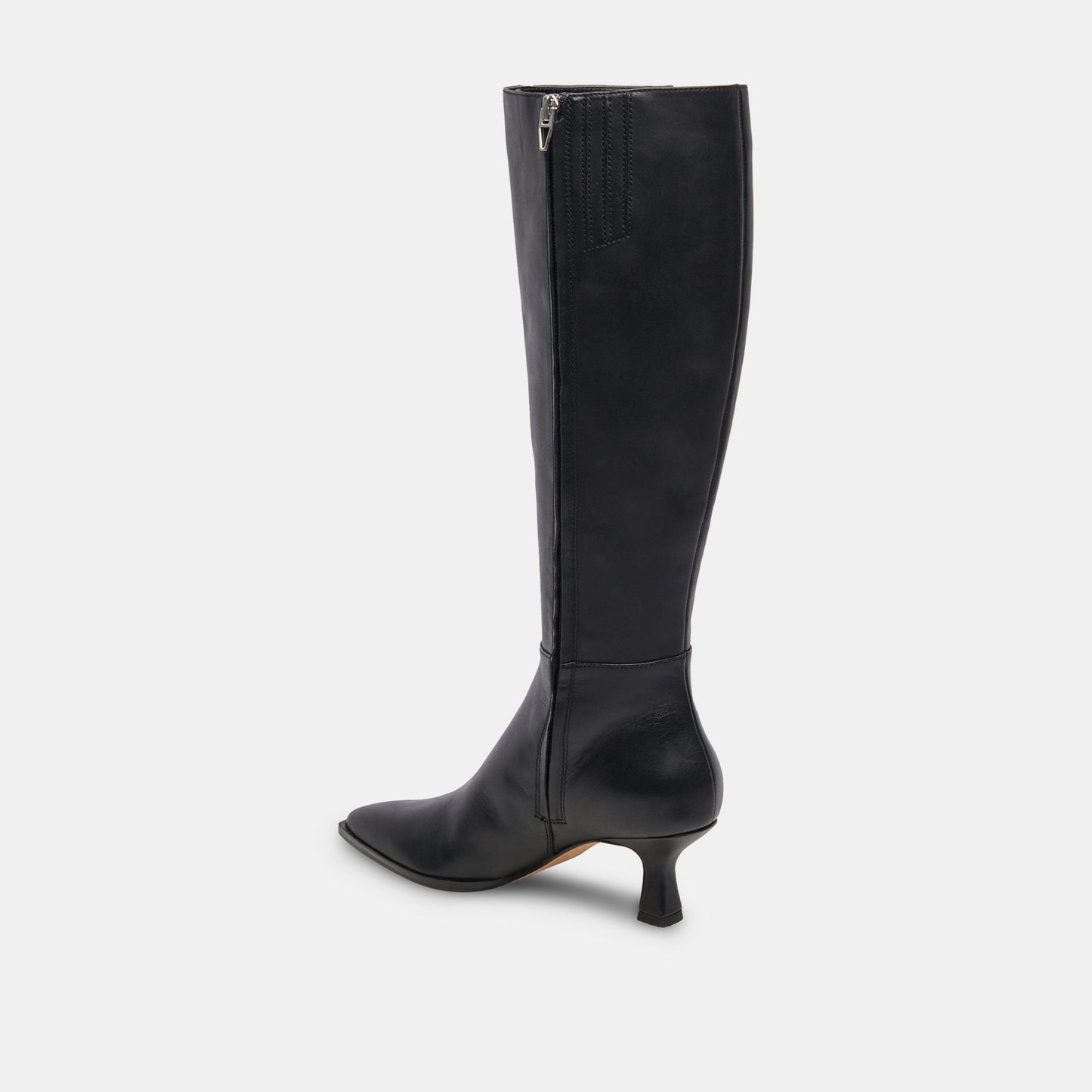 Auggie Black Leather Narrow Calf Boots - Dolce Vita