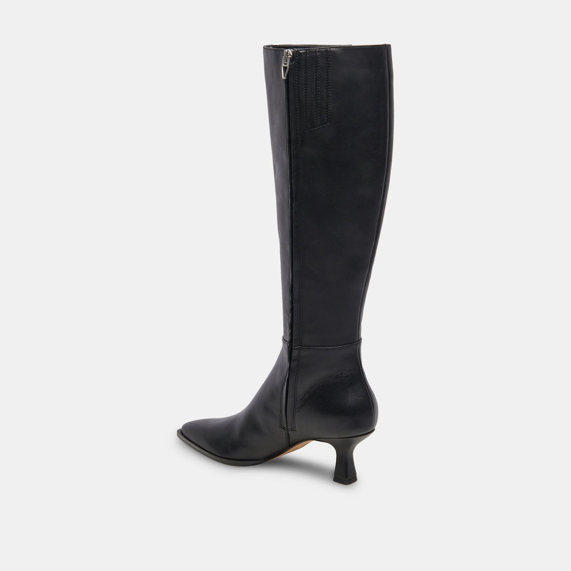 Auggie Black Leather Narrow Calf Boots - Dolce Vita
