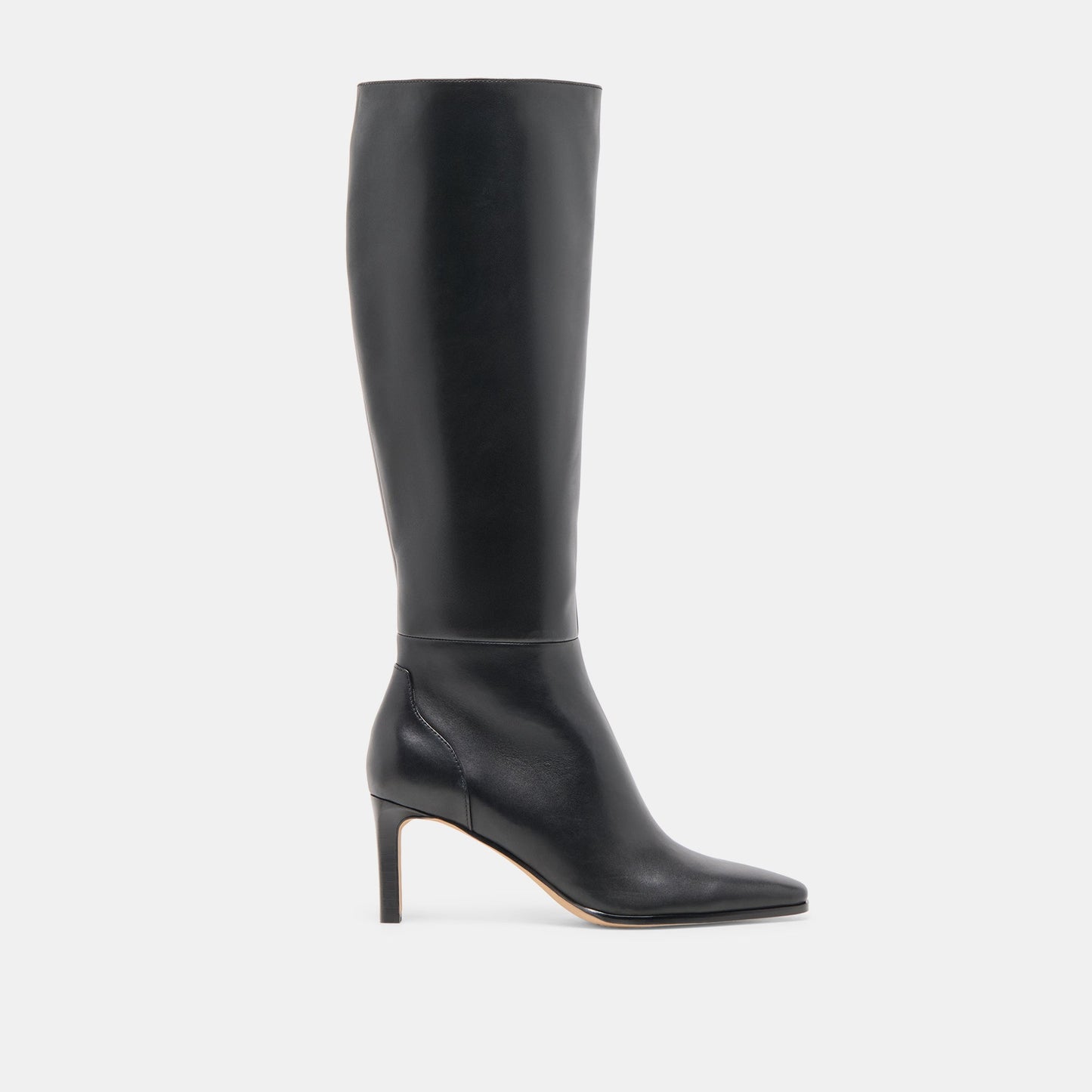 Emmi Black Leather Narrow Calf Boots - Dolce Vita