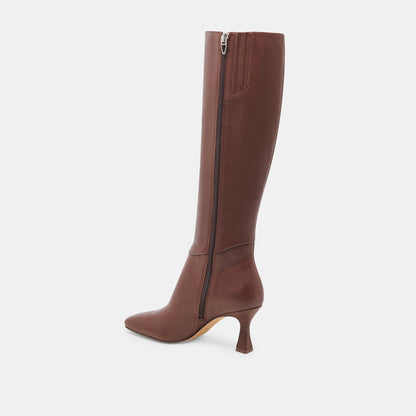 GYRA WIDE CALF BOOTS CHOCOLATE LEATHER - Dolce Vita
