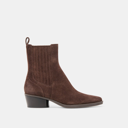 Faint H2O Waterproof Dk Brown Suede Booties - Dolce Vita