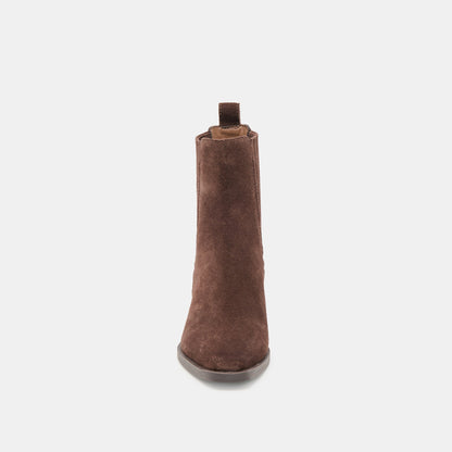 Faint H2O Waterproof Dk Brown Suede Booties - Dolce Vita