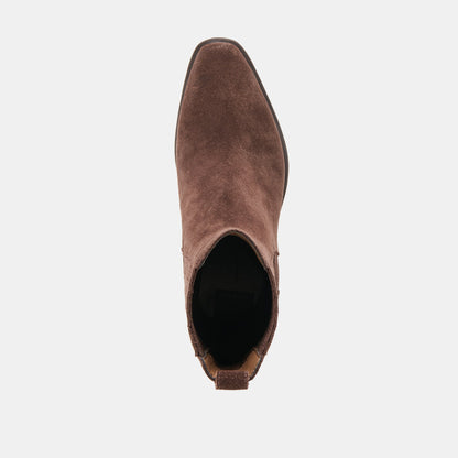Faint H2O Waterproof Dk Brown Suede Booties - Dolce Vita