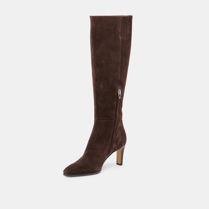 Emmi Dk Brown Suede Boots - Dolce Vita