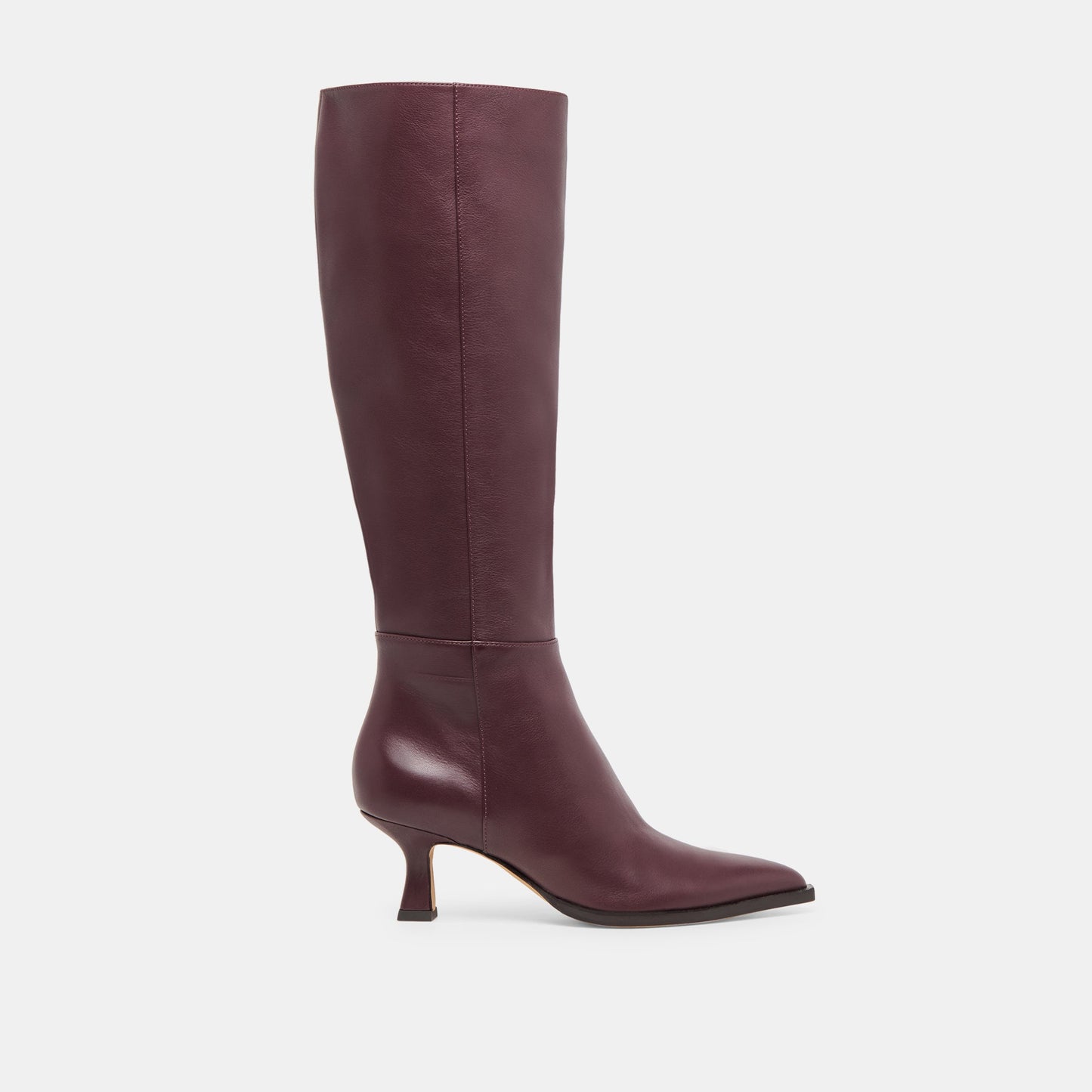 Auggie Wine Leather Wide Calf Boots - Dolce Vita