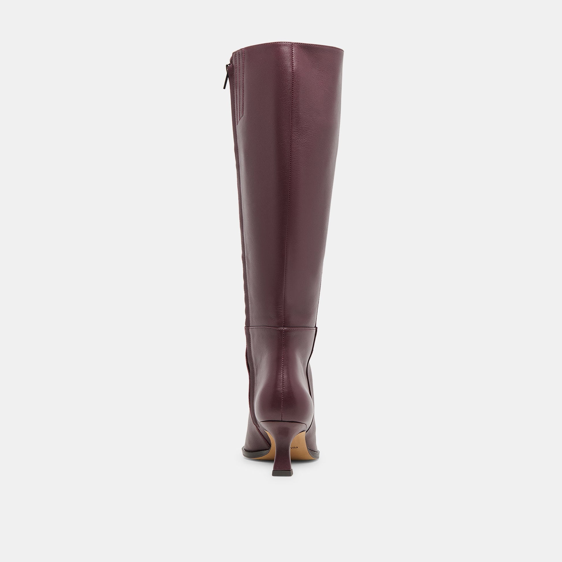 Auggie Wine Leather Wide Calf Boots - Dolce Vita