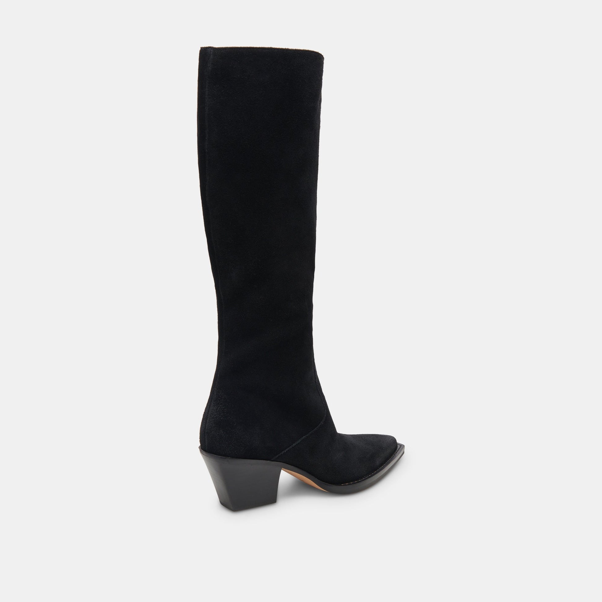 RAJ Wide Calf Boots Onyx Suede - Dolce Vita