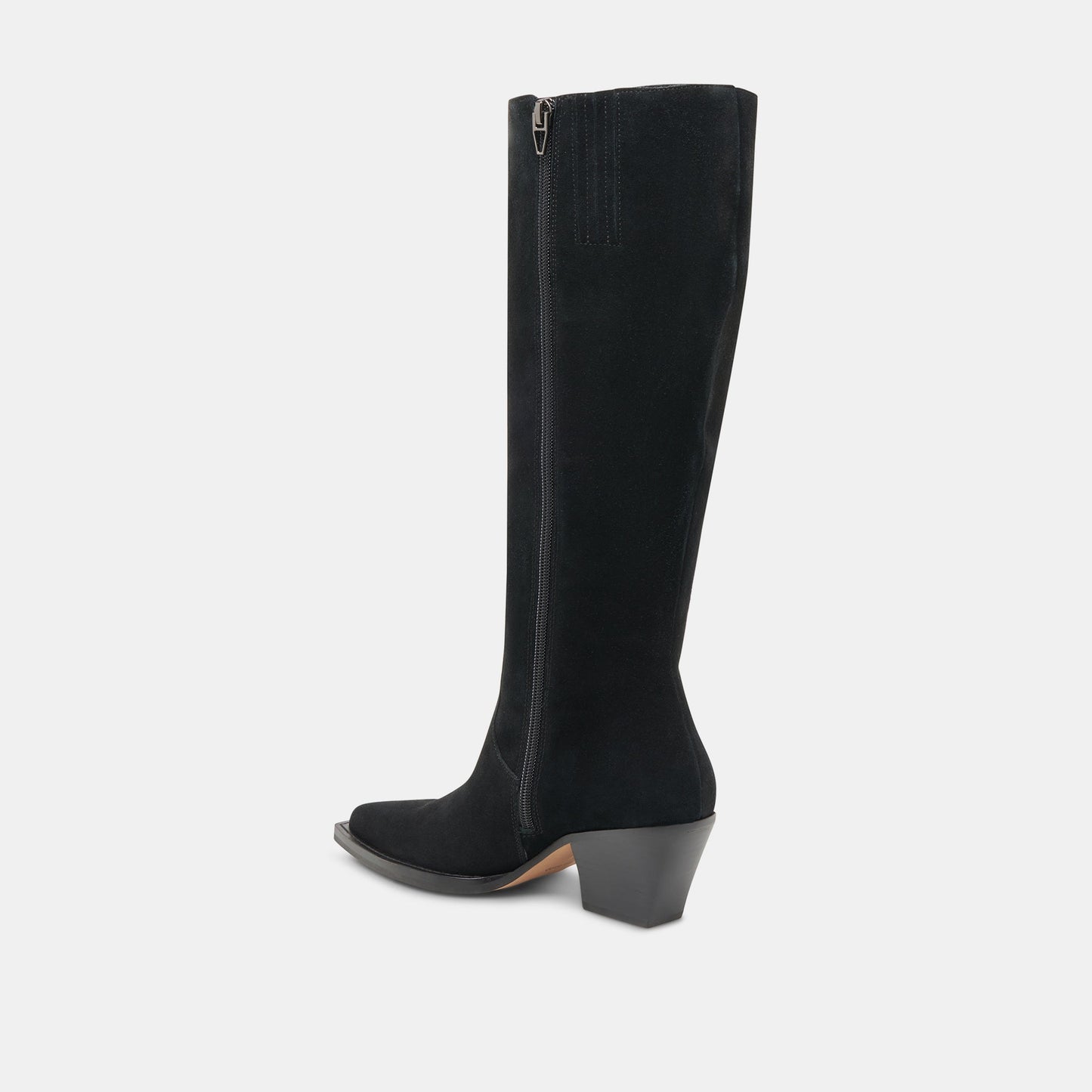 RAJ Wide Calf Boots Onyx Suede - Dolce Vita