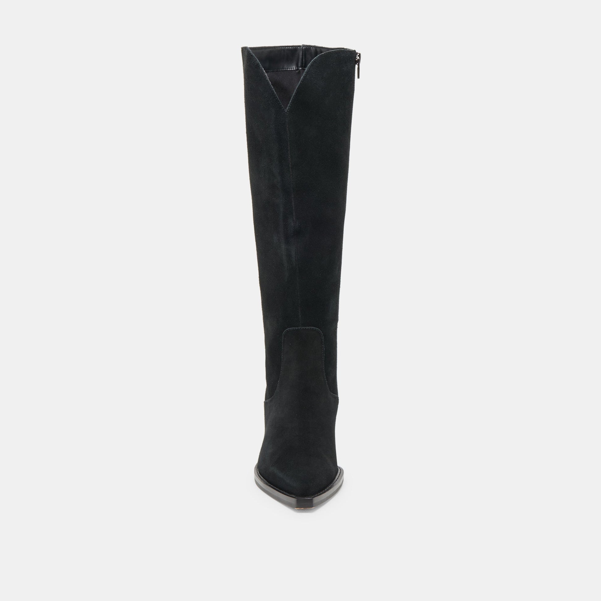 RAJ Wide Calf Boots Onyx Suede - Dolce Vita