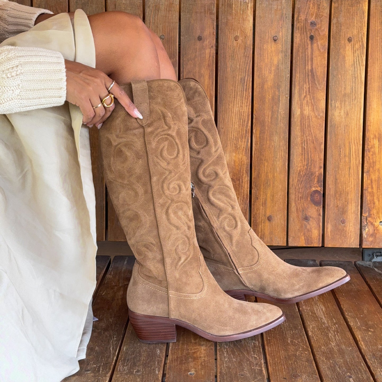 Mirla Lt Brown Suede Boots - Dolce Vita