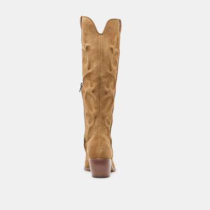 Mirla Lt Brown Suede Boots - Dolce Vita