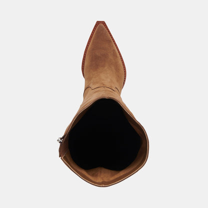 RAJ Wide Calf Boots Brown Suede - Dolce Vita