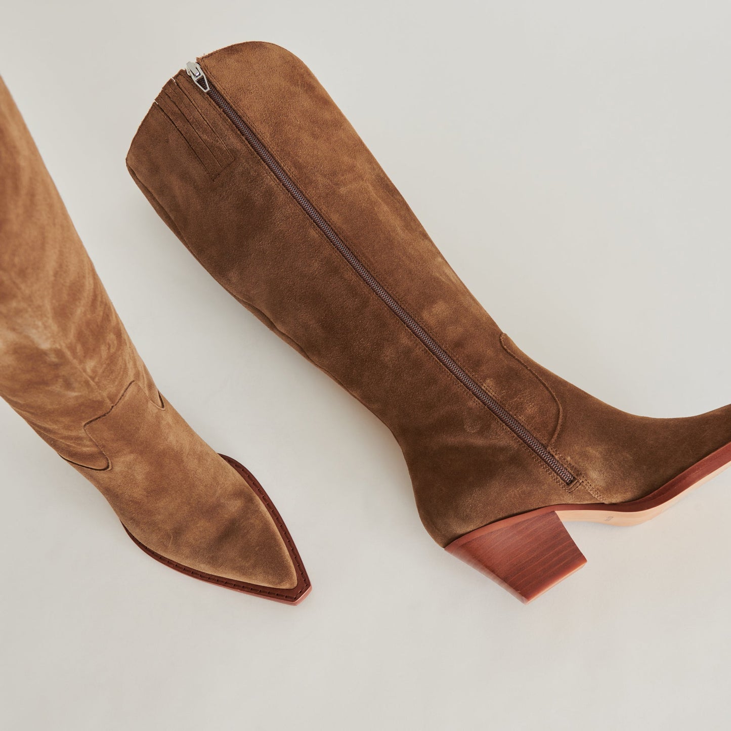 RAJ Wide Calf Boots Brown Suede - Dolce Vita