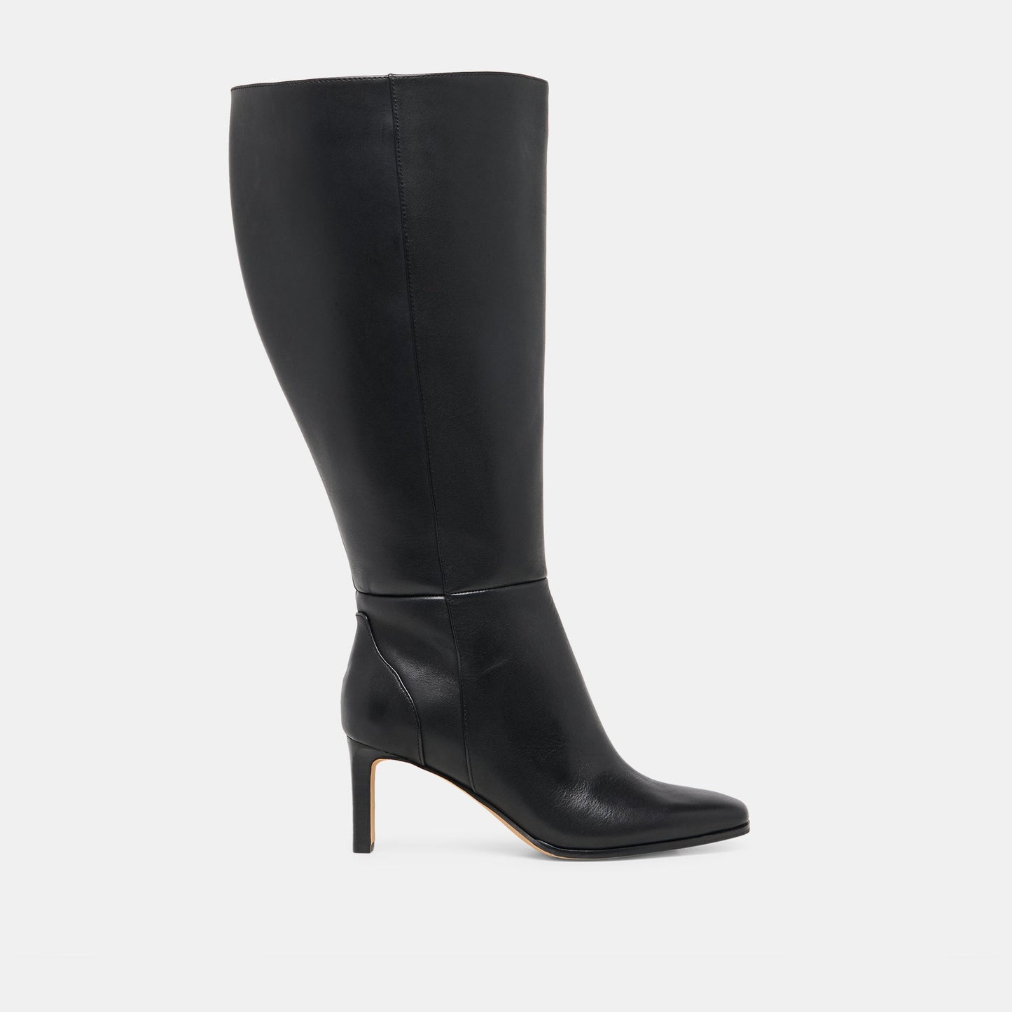 Emmi Black Leather Extra Wide Calf Boots - Dolce Vita