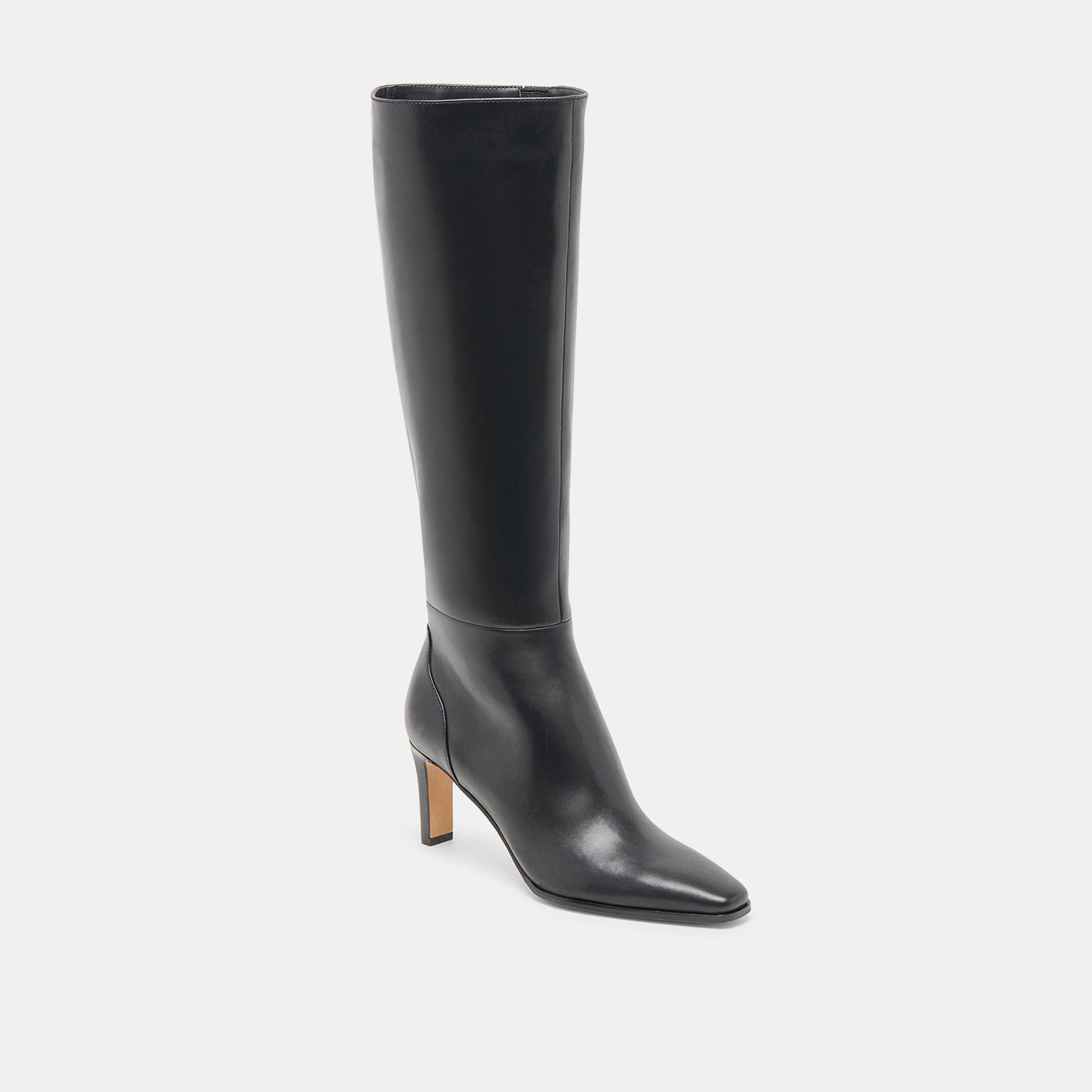Emmi Black Leather Extra Wide Calf Boots - Dolce Vita