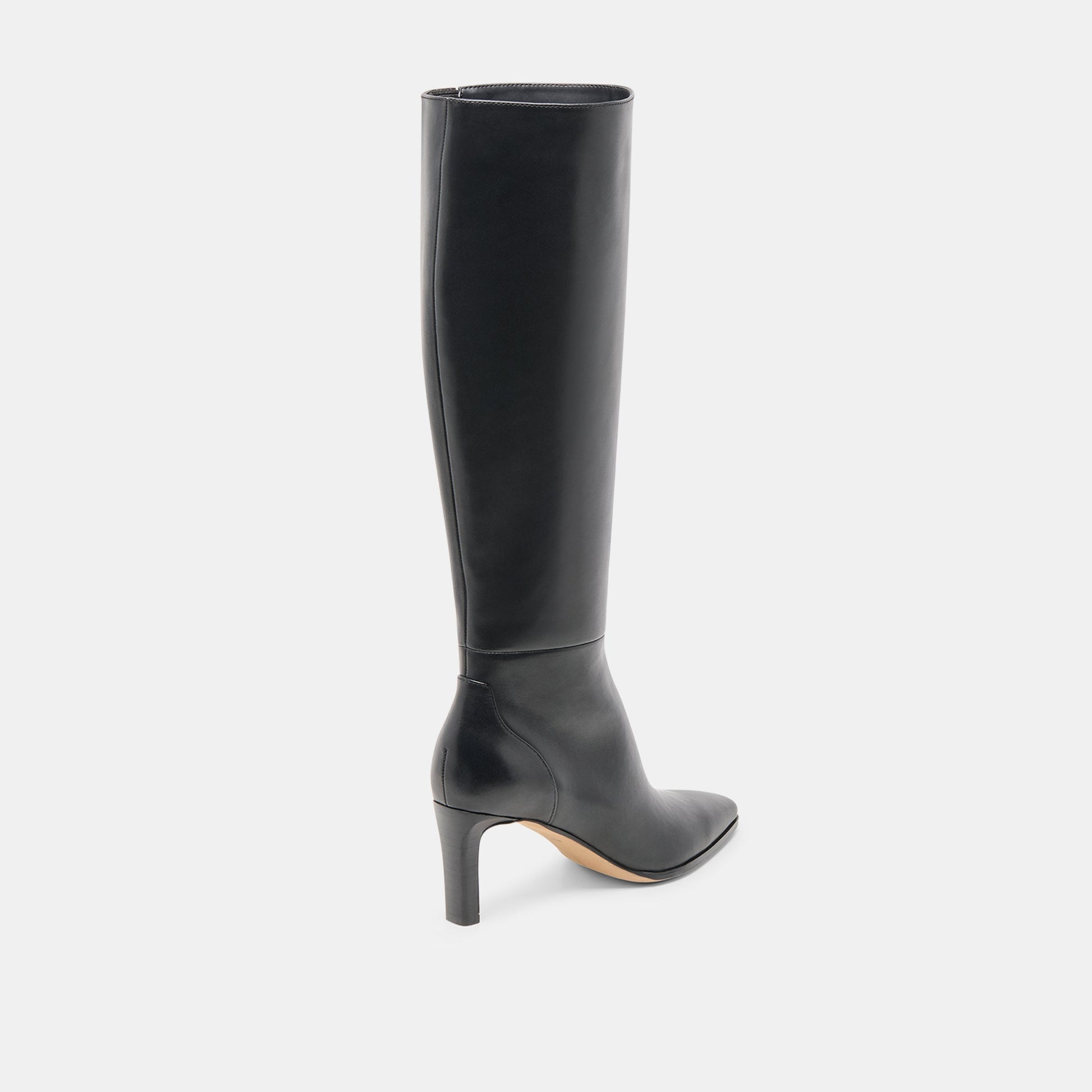 Emmi Black Leather Extra Wide Calf Boots - Dolce Vita