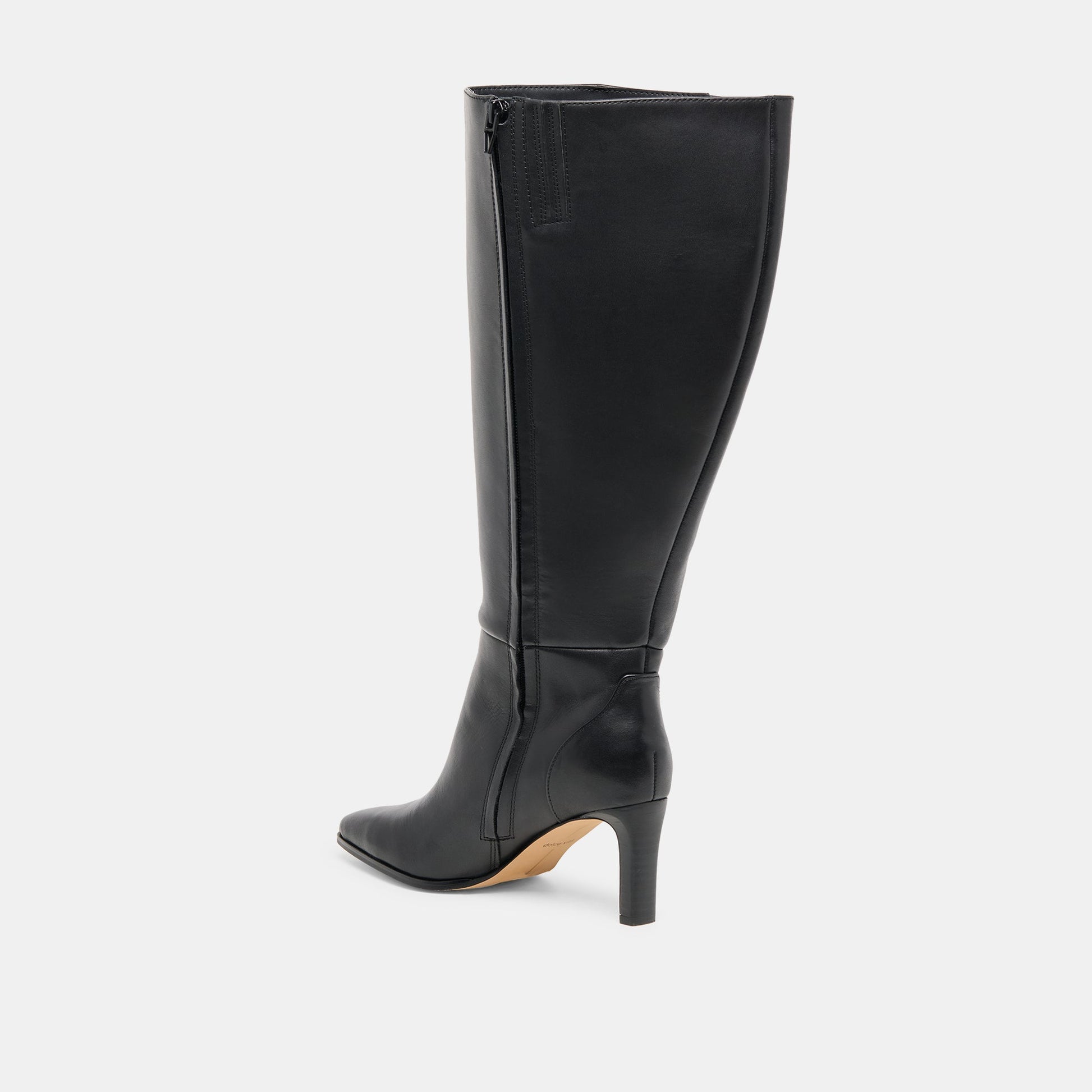 Emmi Black Leather Extra Wide Calf Boots - Dolce Vita