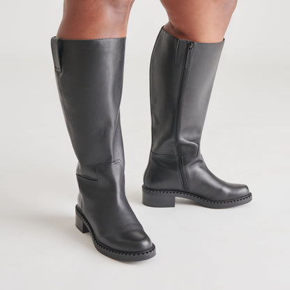 Glory H2O Waterproof Black Leather Extra Wide Calf Boots - Dolce Vita