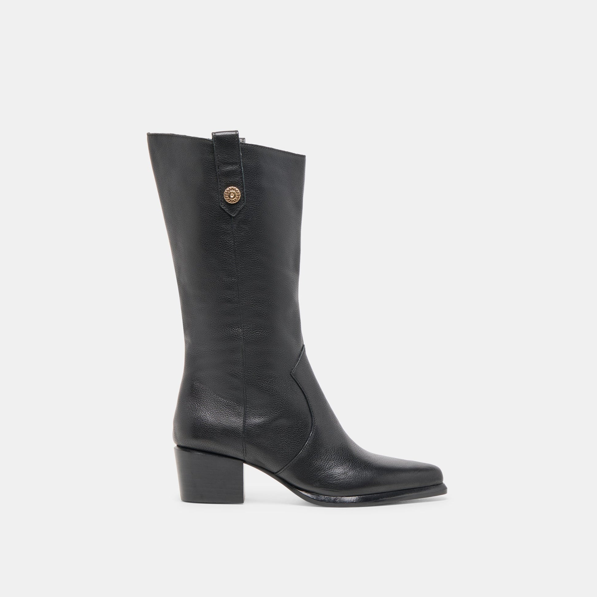 Vern Black Leather Boots - Dolce Vita