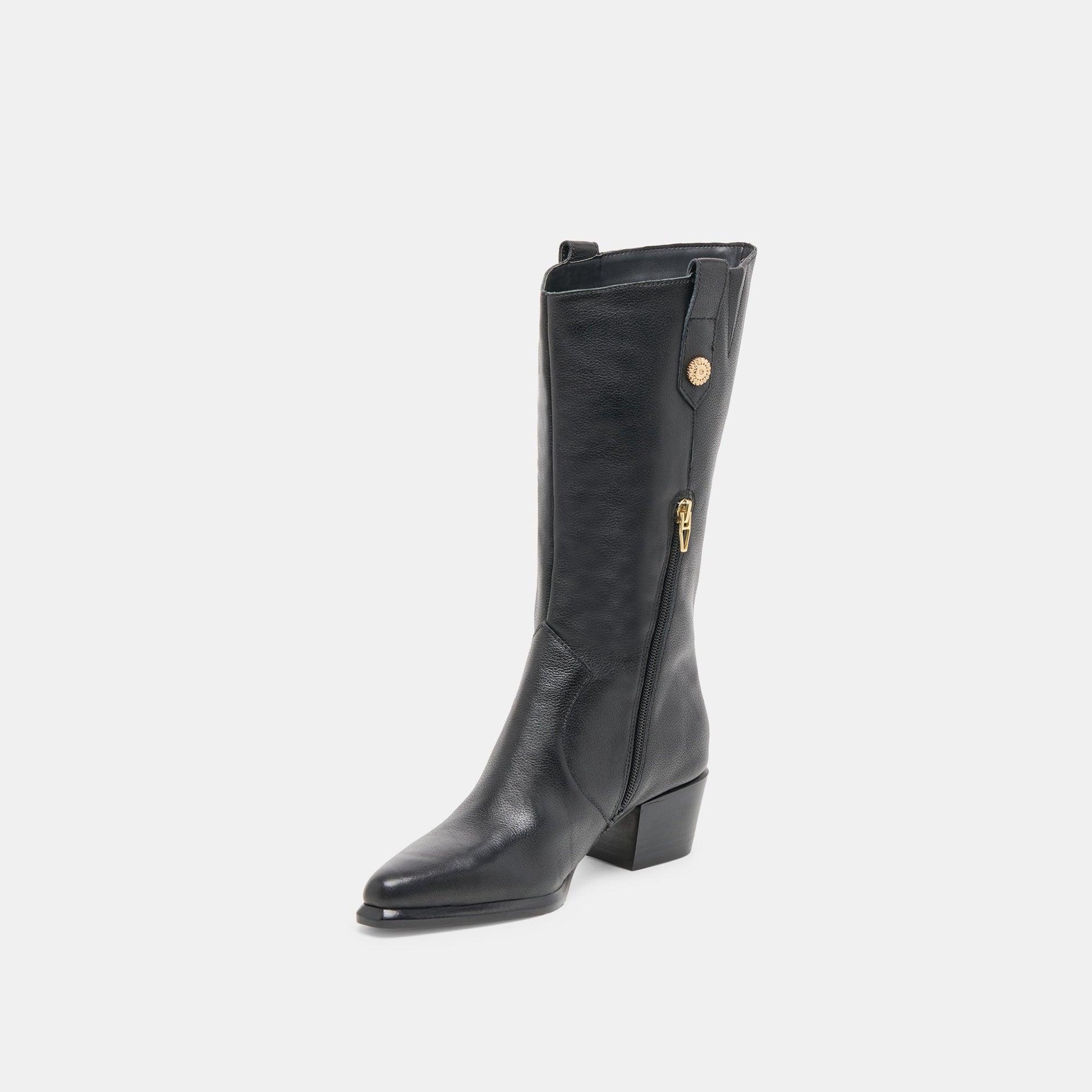 Vern Black Leather Boots - Dolce Vita