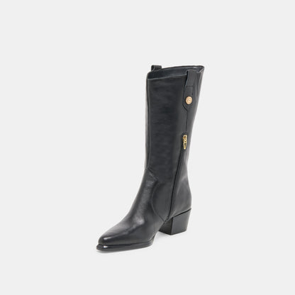 Vern Black Leather Boots - Dolce Vita