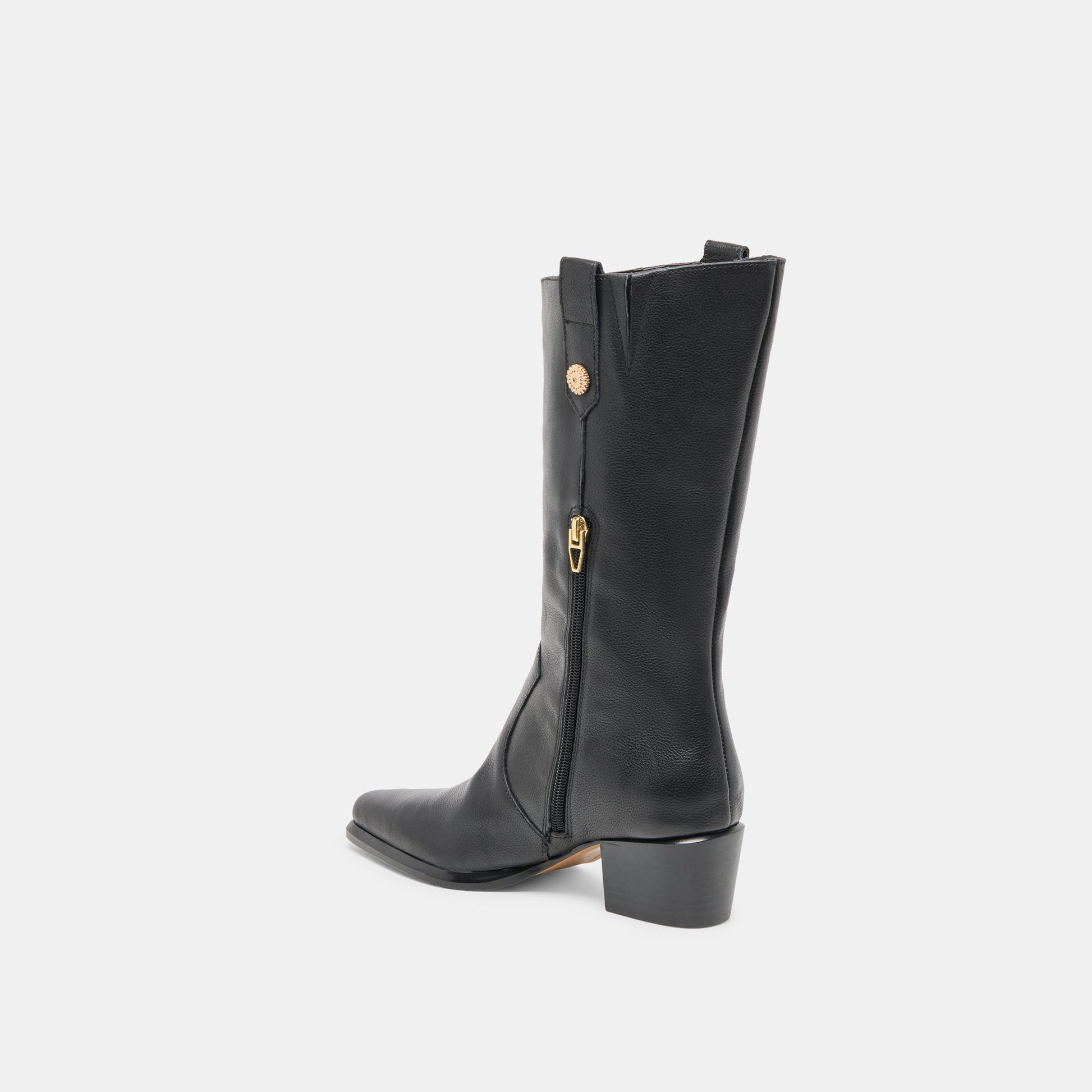 Vern Black Leather Boots - Dolce Vita