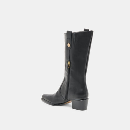 Vern Black Leather Boots - Dolce Vita