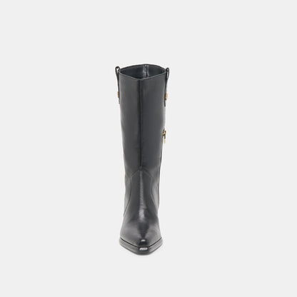 Vern Black Leather Boots - Dolce Vita