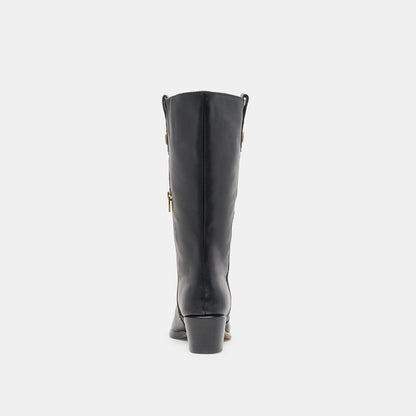 Vern Black Leather Boots - Dolce Vita